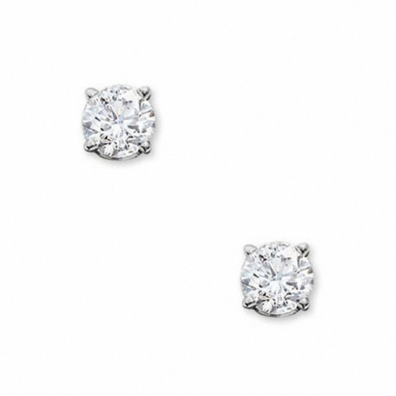 1 3 Ct T W Diamond Solitaire Stud Earrings In 14k White Gold T W Diamond Solitaire Stud Earrings In 14k White Gold