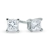 Thumbnail Image 0 of 1/3 CT. T.W. Princess Cut Diamond Solitaire Stud Earrings in 14K White Gold