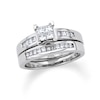 Thumbnail Image 0 of 1-1/2 CT. T.W. Quad Princess-Cut Diamond Bridal Set in 14K White Gold