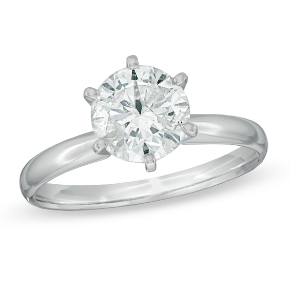 1 1 2 Ct Certified Diamond Solitaire Engagement Ring In 14k White Gold I I2 Zales