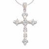 Thumbnail Image 0 of 1/4 CT. T.W. Diamond Miracle Cross Pendant in 10K White Gold