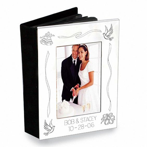 silver plated engraved wedding photo album 2 lines personalized wedding photograph albums
