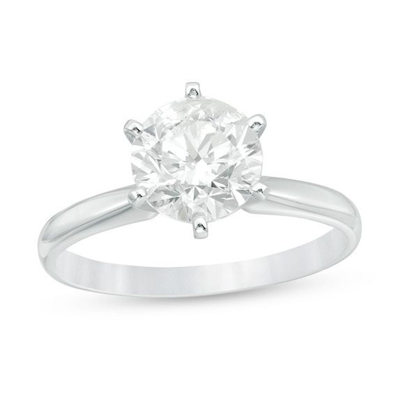 2.70 Carat 14KT Solid White Gold Round Shape Wonderful Solitaire Wedding Ring