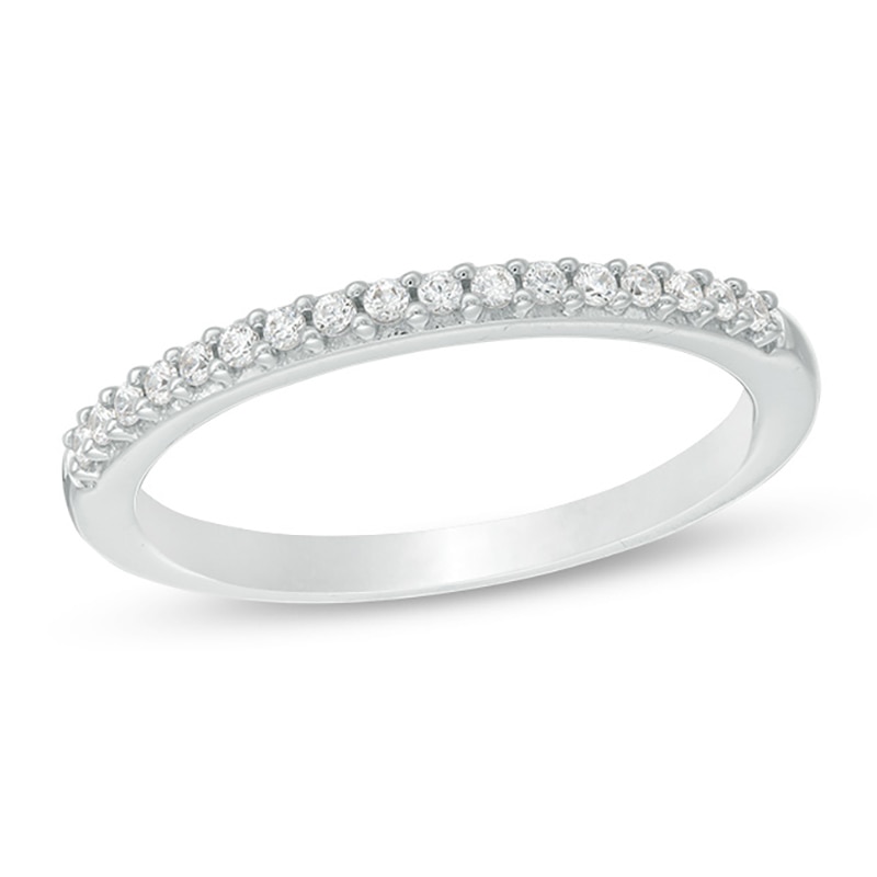 1/8 CT. T.W. Colorless Diamond Wedding Band in 18K White Gold