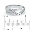 Thumbnail Image 3 of 1/4 CT. T.W. Diamond Three Stone Abstract Slant Wedding Band in 10K White Gold