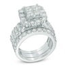 Thumbnail Image 2 of 4 CT. T.W. Quad Princess-Cut Diamond Frame Bridal Set in 14K White Gold