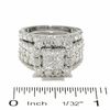 Thumbnail Image 3 of 4 CT. T.W. Quad Princess-Cut Diamond Frame Bridal Set in 14K White Gold