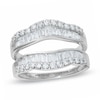 Thumbnail Image 0 of 1 CT. T.W. Round and Baguette Diamond Wrap Solitaire Enhancer in 14K White Gold