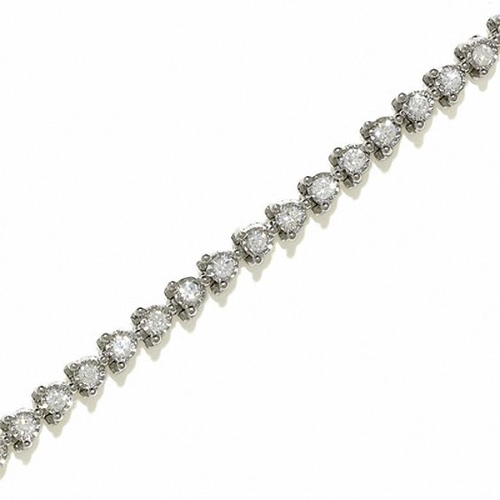 2 Ct T W Diamond Sparkle Bracelet In 14k White Gold Tennis T W Diamond Sparkle Bracelet In 14k White Gold