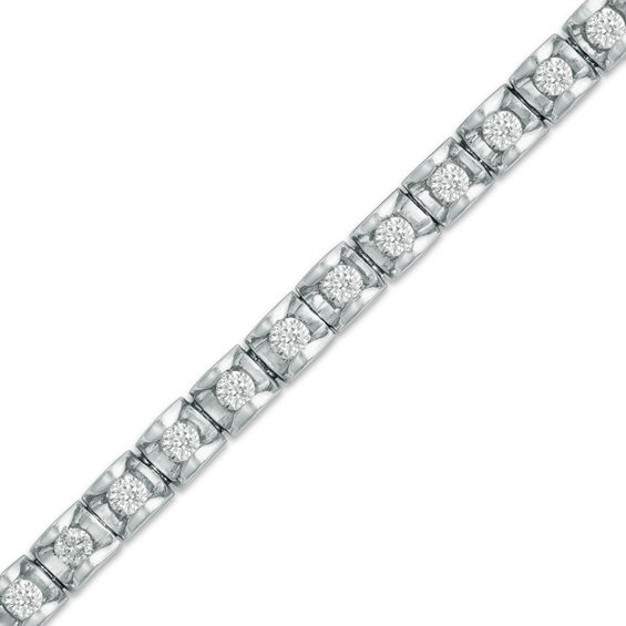 1 2 Ct T W Diamond Tennis Bracelet In 14k White Gold J I2 T W Diamond Tennis Bracelet In 14k White Gold