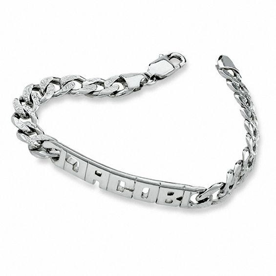 Men's Nameplate ID Bracelet in Sterling Silver (8 Letters) | View All