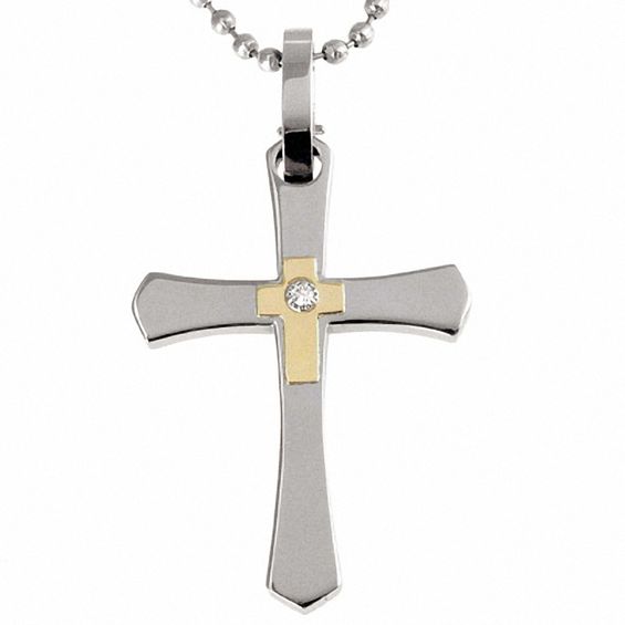 Men's Diamond Accent Crucifix Pendant 