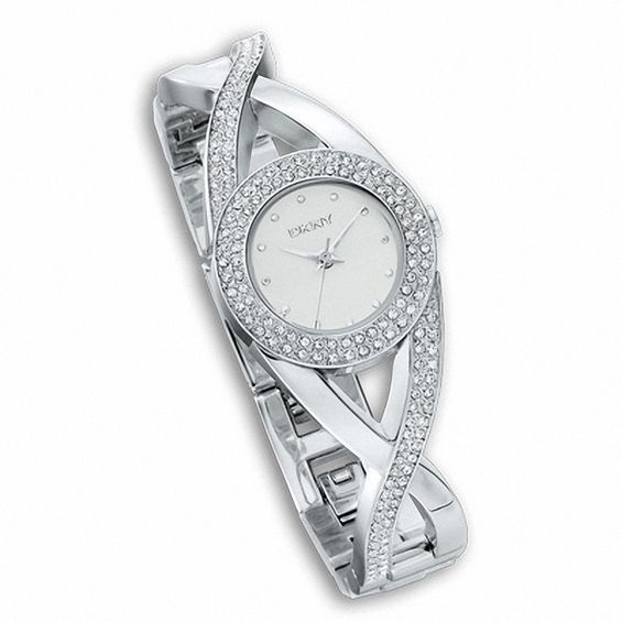 Las Dkny Bracelet Watch With Silver Dial And Crystal Accents Las Dkny Bracelet Watch With Silver Dial And Crystal Accents Model Ny4716
