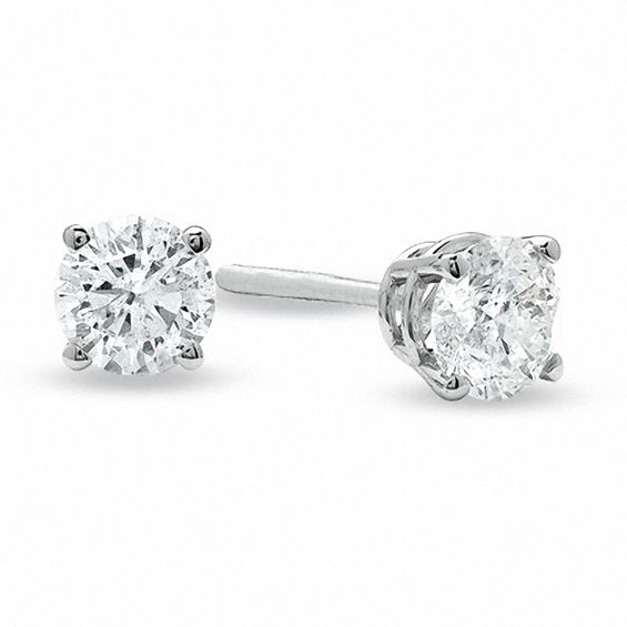 I-J Color, I1 Clarity 3/4 Carat Solitaire Diamond Stud Earrings Round Brilliant Shape 3 Prong Screw Back 