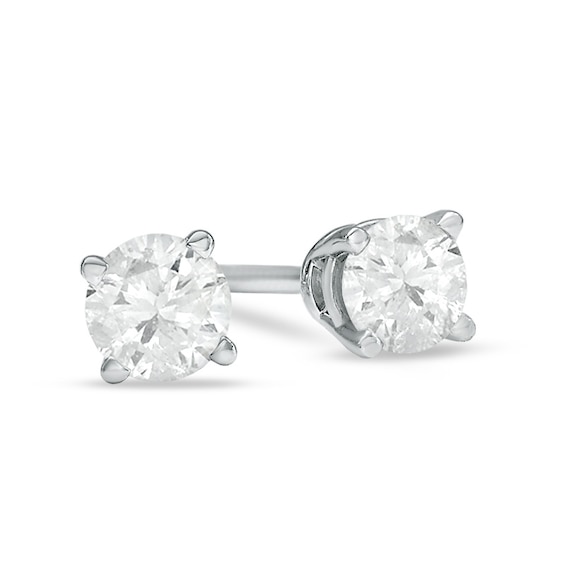 14k White Gold Men Round Diamond Simulant CZ SINGLE STUD Earring 3-Prong 1/8-1ct,Excellent Quality 