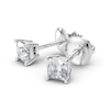 Thumbnail Image 1 of 3/4 CT. T.W. Certified Princess-Cut Diamond Solitaire Stud Earrings in 18K White Gold (I/VS2)