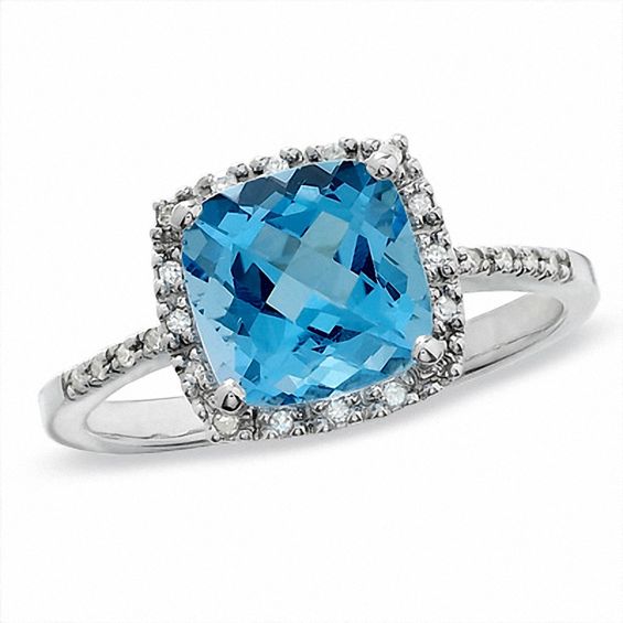 Cushion Cut Topaz Ring Zales Cushion Cut Topaz Ring Zales