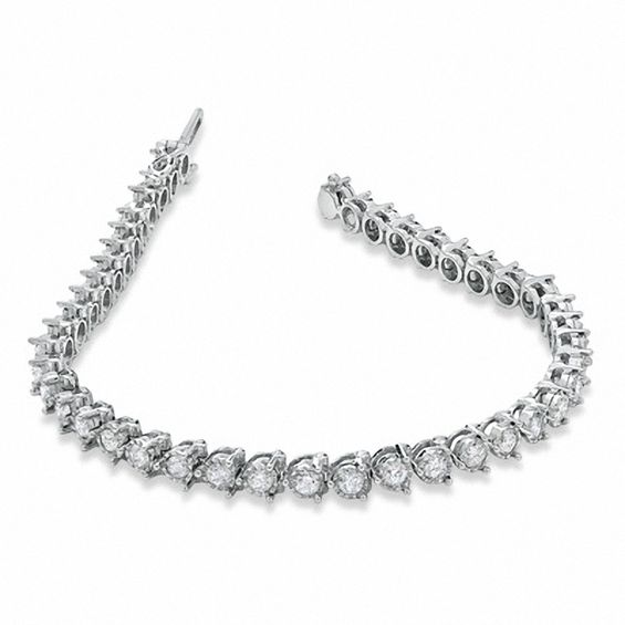 4 Ct T W Diamond Tennis Bracelet In 14k White Gold View All T W Diamond Tennis Bracelet In 14k White Gold