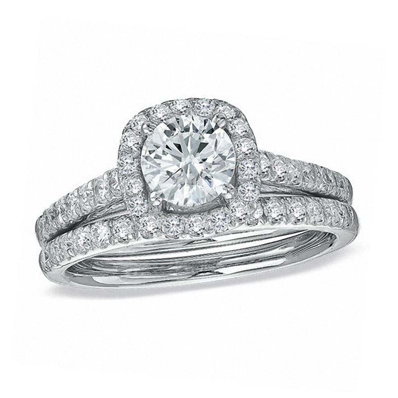 1-3/4 CT. T.W. Diamond Framed Bridal Set in 14K White Gold