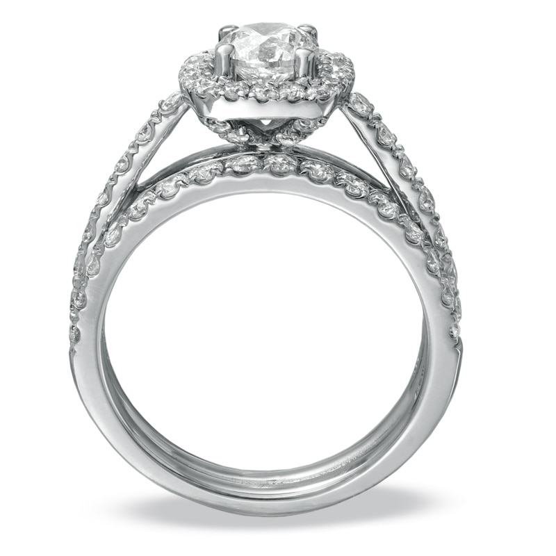 1-3/4 CT. T.W. Diamond Framed Bridal Set in 14K White Gold