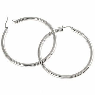50mm Stainless Steel Hoop Earrings | Zales