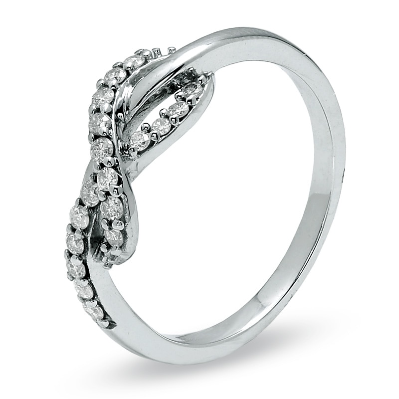 1/4 CT. T.W. Diamond Infinity Ring in 10K White Gold