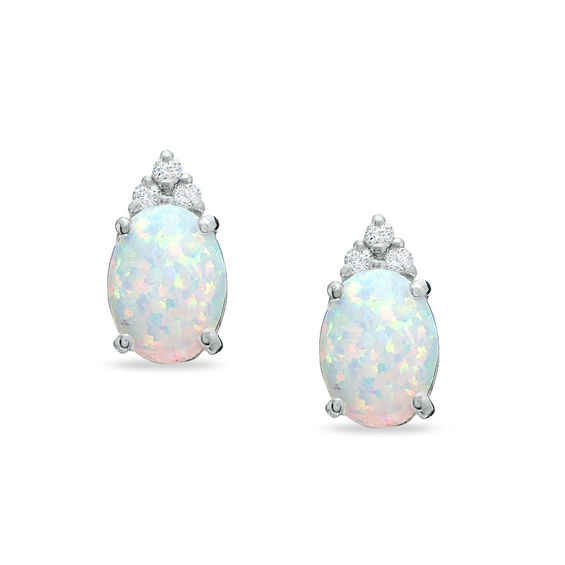 lab created opal stud earrings