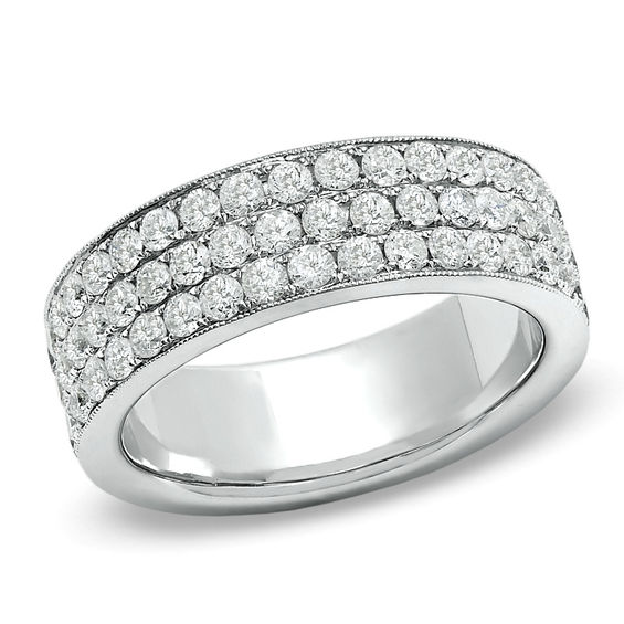11/2 CT. T.W. Diamond Triple Row Anniversary Band in 14K White Gold