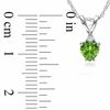 Thumbnail Image 1 of 5.0mm Heart-Shaped Peridot Pendant in 10K White Gold with Diamond Accent - 17"