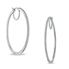 Thumbnail Image 0 of 3/8 CT. T.W. Diamond Classic Hoop Earrings in Sterling Silver