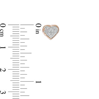 Diamond Accent Pavé Heart Stud Earrings in 10K Gold | Zales