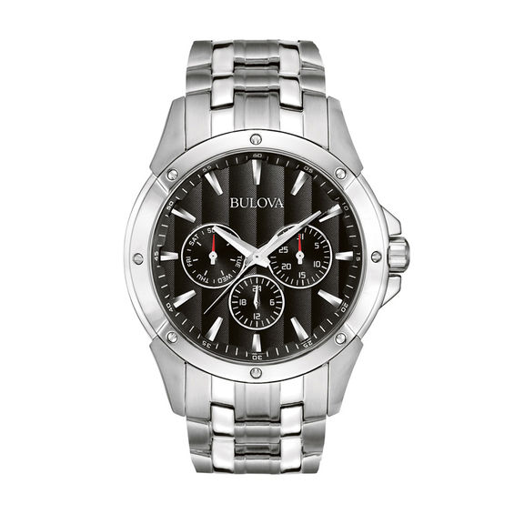 Men's Bulova Classic Chronograph Watch with Black Dial (Model 96C107