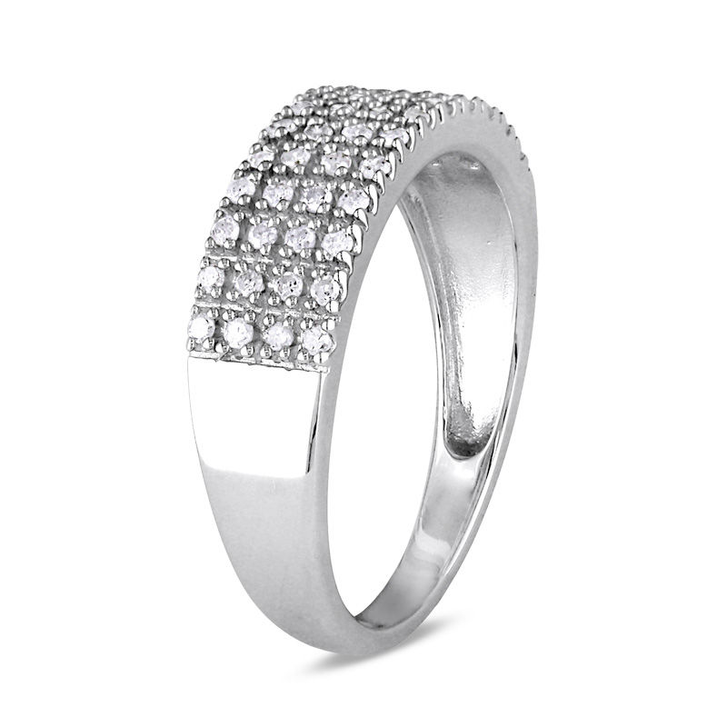 1/4 CT. T.W. Diamond Four Row Anniversary Band in Sterling Silver