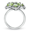 Thumbnail Image 1 of Peridot and White Topaz Flower Ring in Sterling Silver