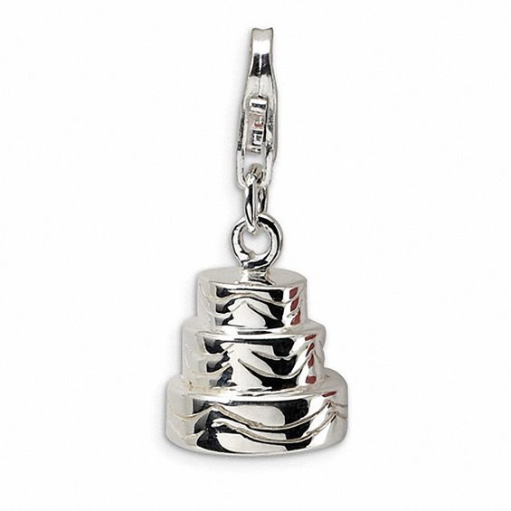 wedding cake charm sterling