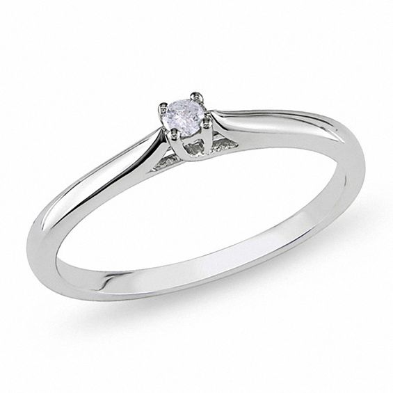 1/20 CT. Diamond Solitaire Promise Ring in Sterling Silver Promise