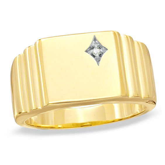 Men's Diamond Accent Ring in 10K Gold Diamond Rings Rings