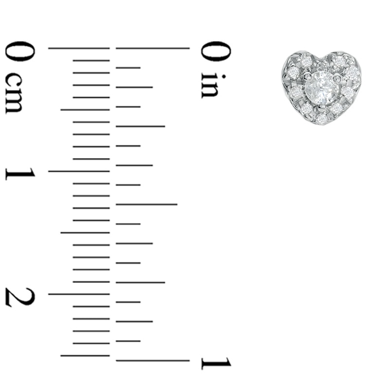 1/4 CT. T.W. Diamond Heart Frame Stud Earrings in 10K White Gold