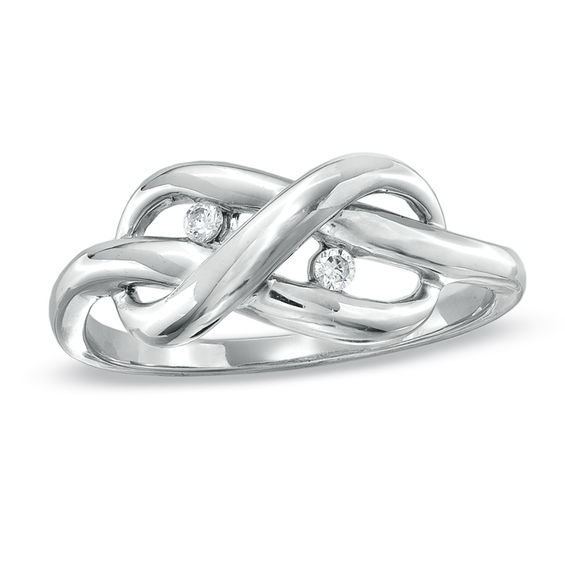 Diamond Accent Infinity Knot Ring in Sterling Silver Online