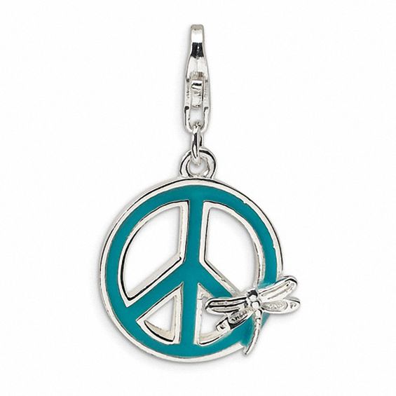 Amore La Vita™ Teal Peace Sign Charm 