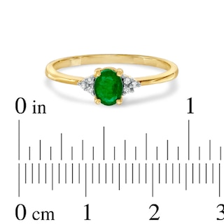 Oval Emerald and Diamond Accent Ring in 10K Gold Zales