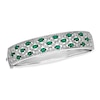 Thumbnail Image 0 of Oval Lab-Created Emerald and Diamond Accent Bangle in Sterling Silver - 7.25"