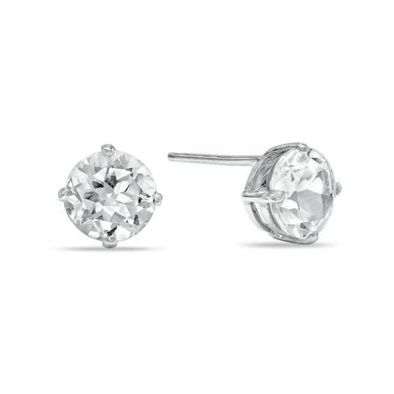 White Sapphire Exquisite Stud Earrings in Solid sterling Silver ~ 2.75 ct. 