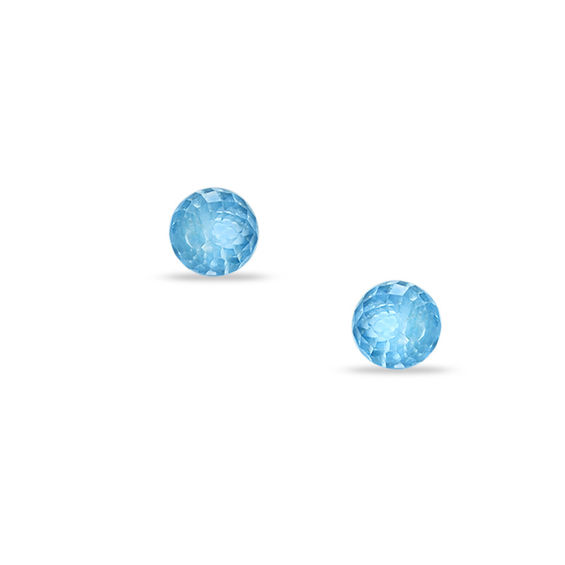 6 0mm Briolette Blue Topaz Stud Earrings In 14k Gold 6 0mm Briolette Blue Topaz Stud Earrings In 14k Gold