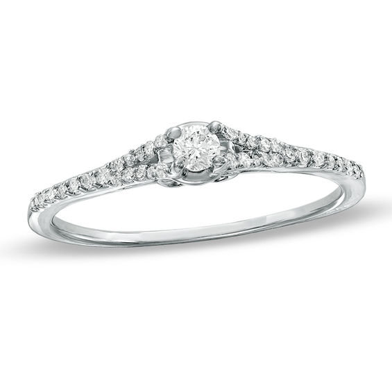 1/5 CT. T.W. Diamond Promise Ring is 10K White Gold Promise Rings