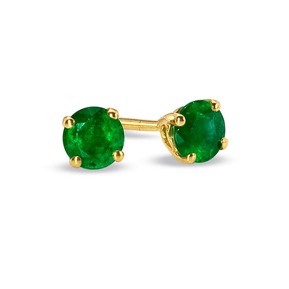 4 0mm Emerald Stud Earrings In 14k Gold May Birthstone 4 0mm Emerald Stud Earrings In 14k Gold