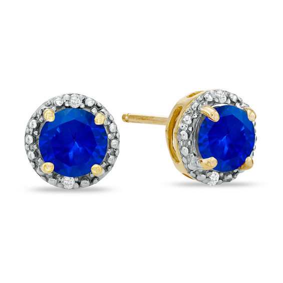 60mm labcreated blue sapphire and diamond accent frame