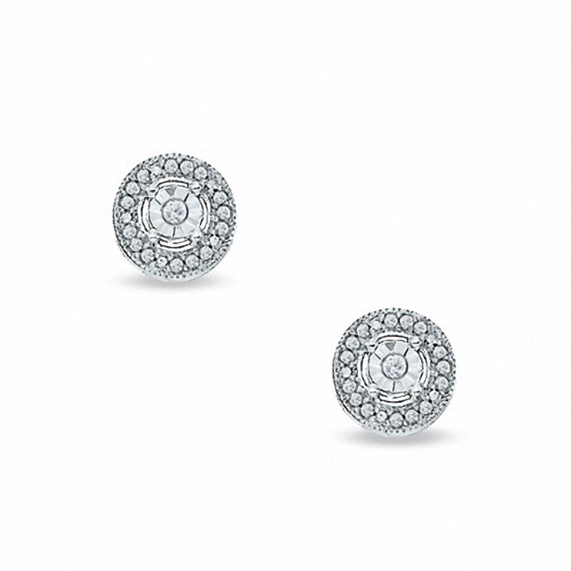 1/10 CT. T.W. Diamond Round Stud Earrings in Sterling Silver