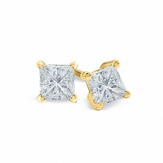 2 CT. T.W. Certified PrincessCut Diamond Solitaire Stud Earrings in