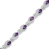 Thumbnail Image 0 of Pear-Shaped Amethyst and 1/10 CT. T.W. Diamond Bracelet in Sterling Silver